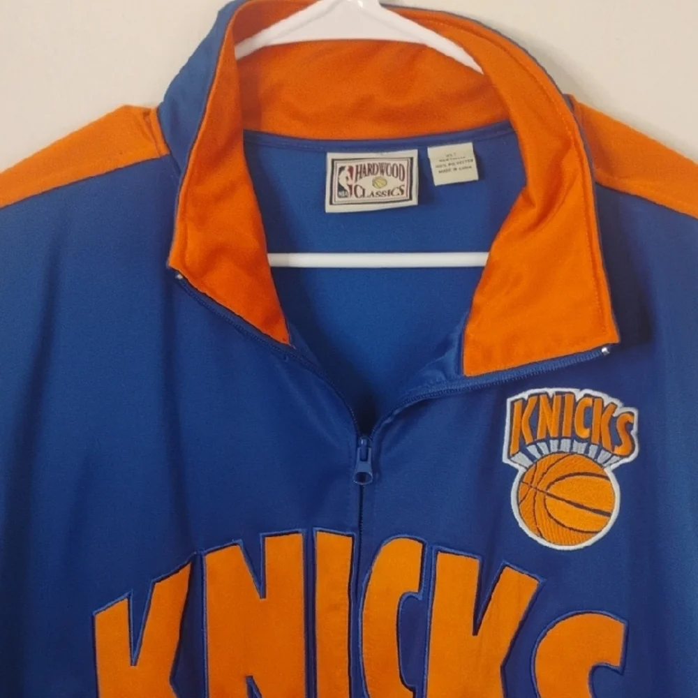 Hardwood Classic NBA Knicks Blue and Orange Zip-Up Sweater XL Tall - Picture 5 of 6